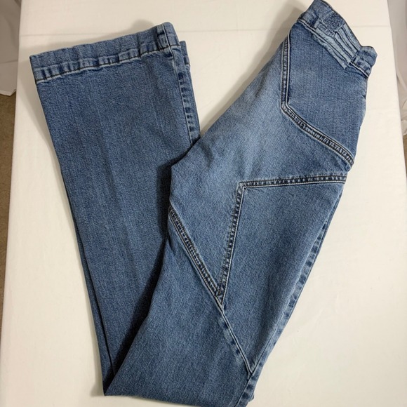 REVICE Women's Star Patchwork Bootcut Jeans Y2K Style Tag 26 Actual 23 - Picture 1 of 10